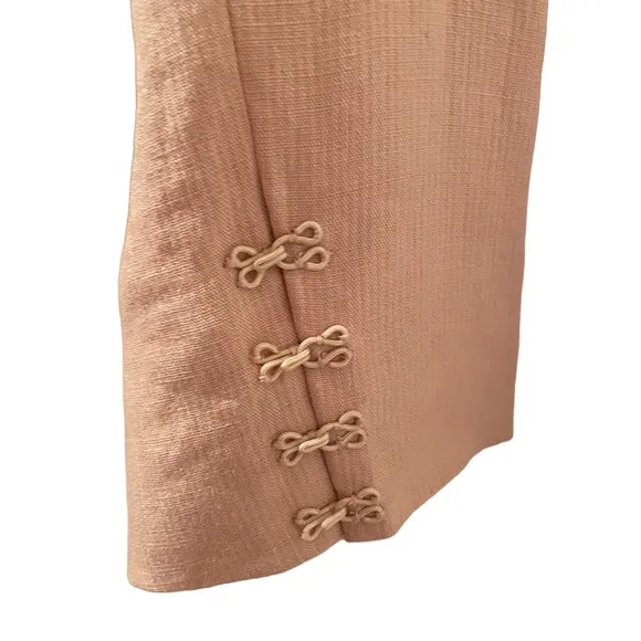 Robert Rodriguez Women’s Embellished Jacket 100% Linen Blush Pink Size 8 Lined