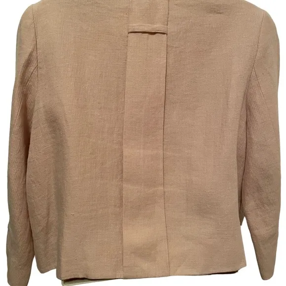 Robert Rodriguez Women’s Embellished Jacket 100% Linen Blush Pink Size 8 Lined