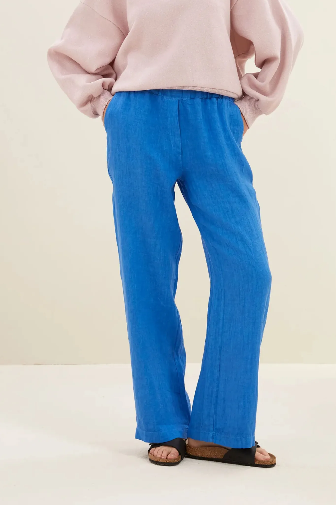 ROBYN LINEN PANTS - QUEENS BLUE