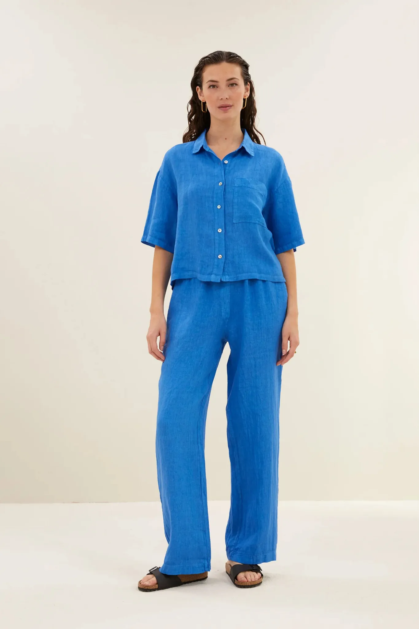 ROBYN LINEN PANTS - QUEENS BLUE
