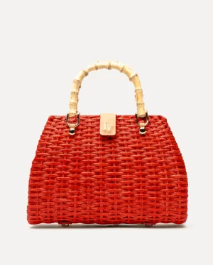 Rooster Wicker Bag - Red