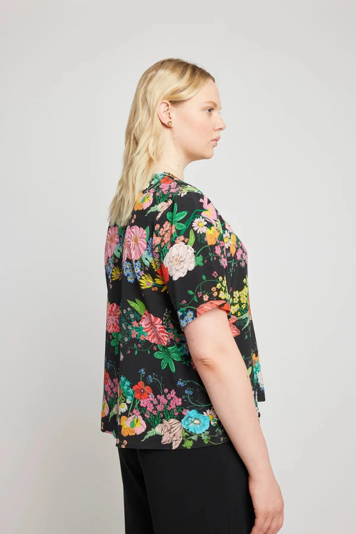 Rosamund Tee | Black Floral