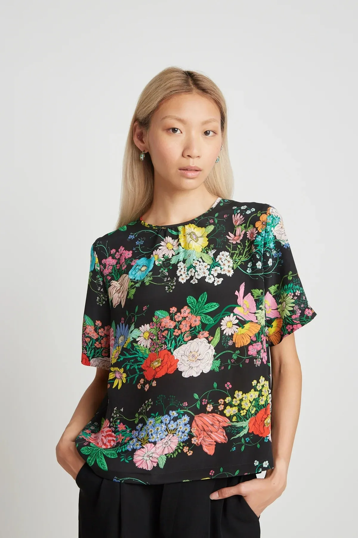 Rosamund Tee | Black Floral