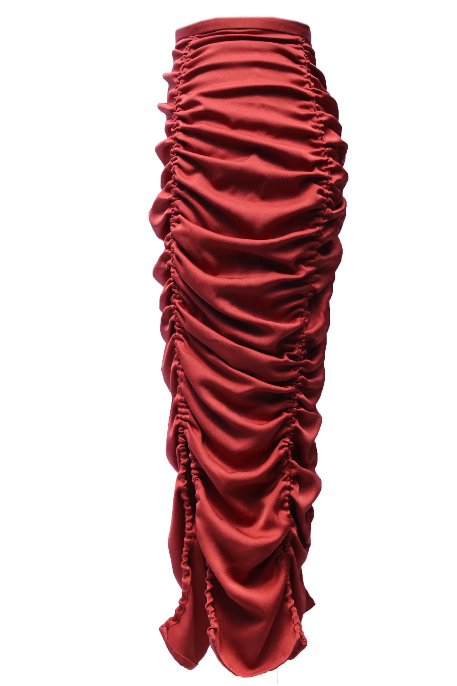 Ruched Crepe Back Silk Skirt / Multiple Color Choices