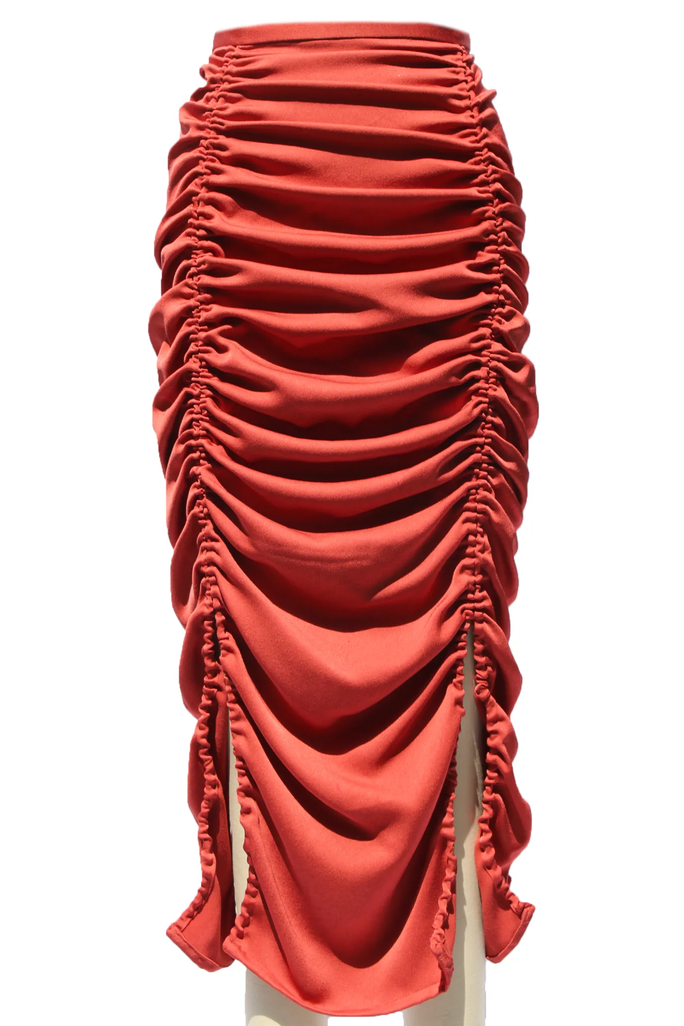 Ruched Crepe Back Silk Skirt / Multiple Color Choices