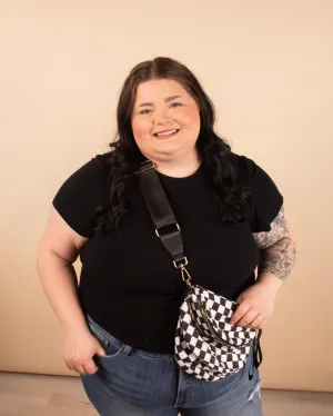 Running Errands Bum Bag in White Checker