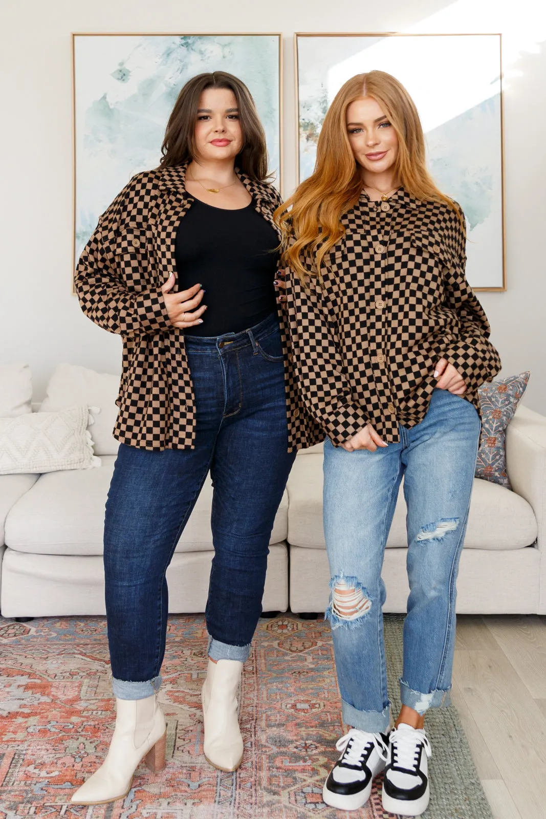 Safe Secrets Checkered Shacket - 2/24