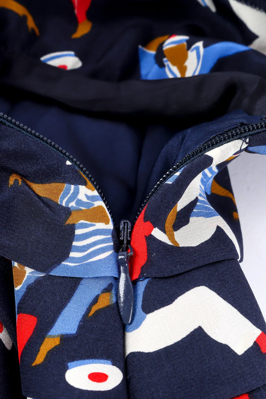 Sailor Print Silk Dress