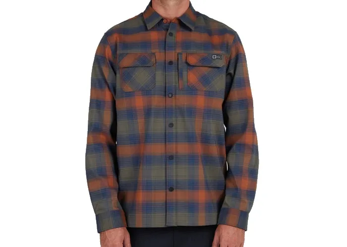 Salty Crew Fathom LS Tech Flannel Shirt Earth
