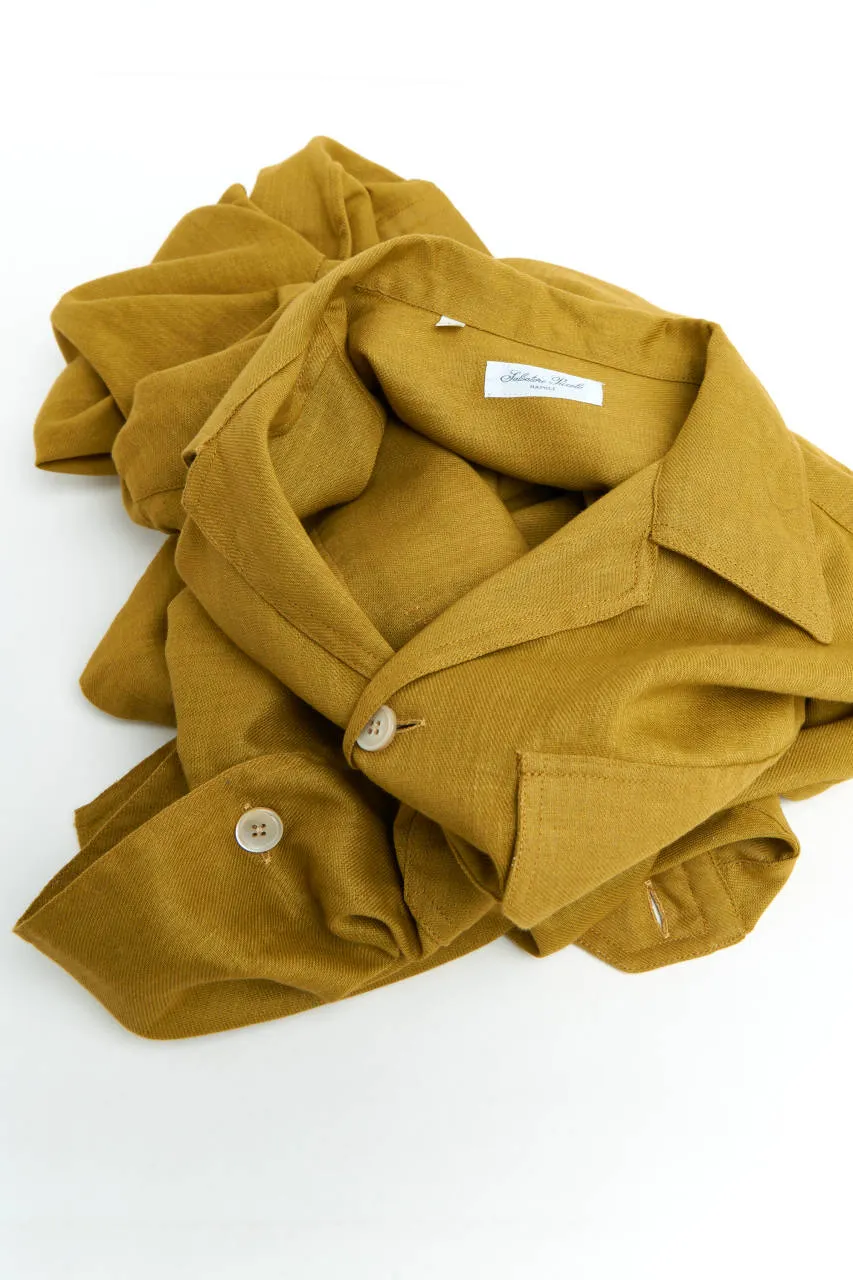Salvatore Piccolo Overshirt Vietnam Cotton/Linen Ocher