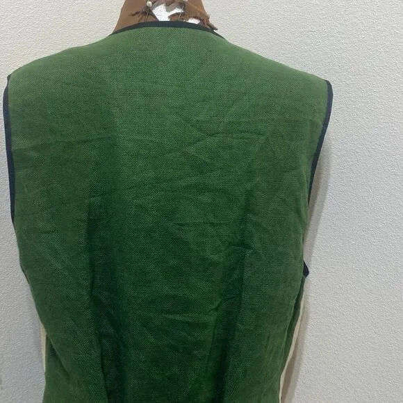 Salzburger Women's Embroidered 100% Linen Vest Size 40 Made In Austria