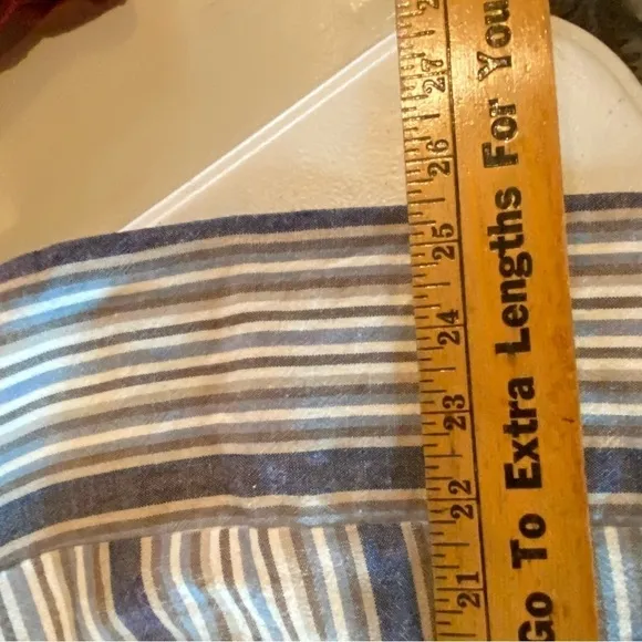 Sandro Ferrone Medium Dress Off The Shoulder Striped Linen Blend Made In Italy