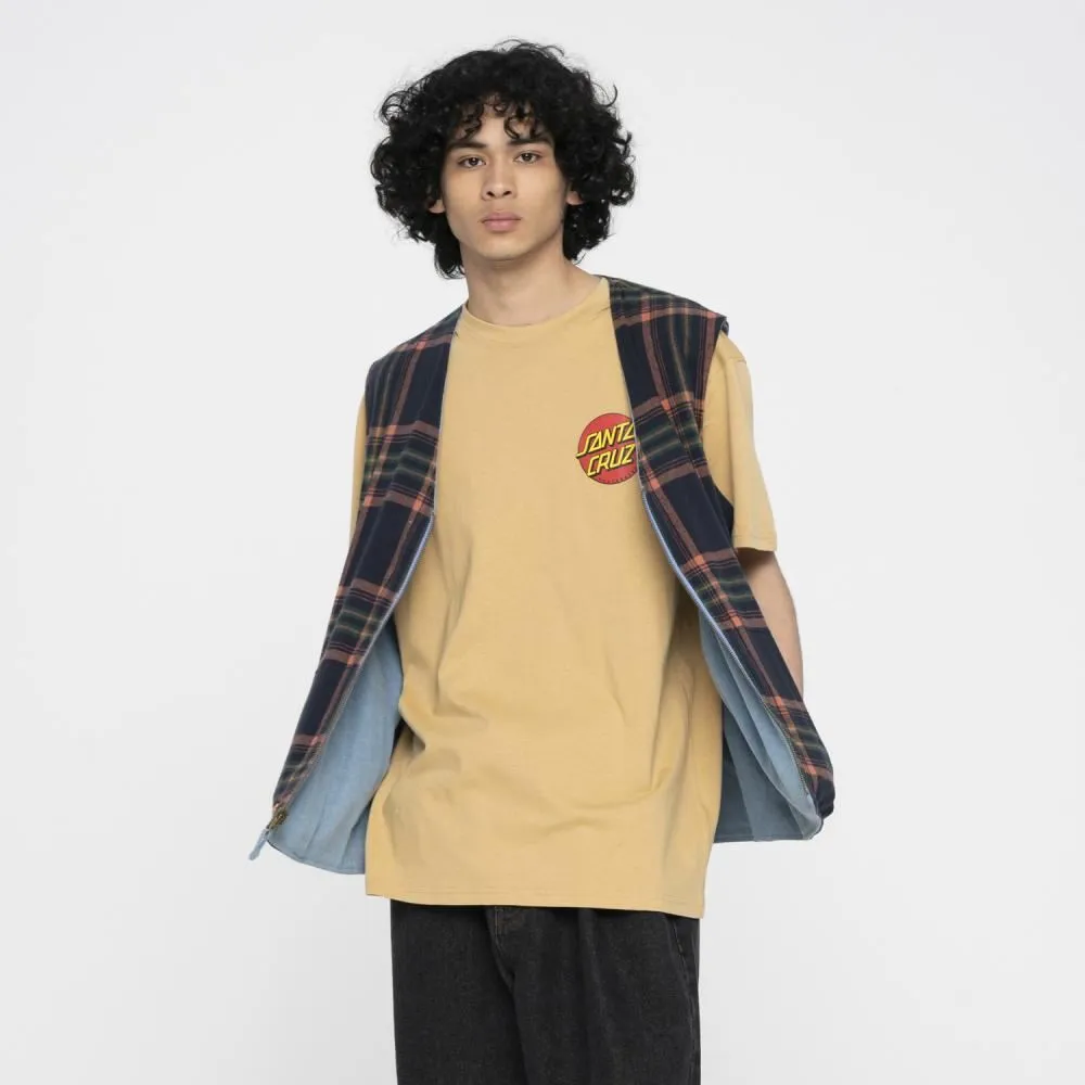Santa Cruz Jacket Vista Reversible Vest - Stone Wash / Multi Check