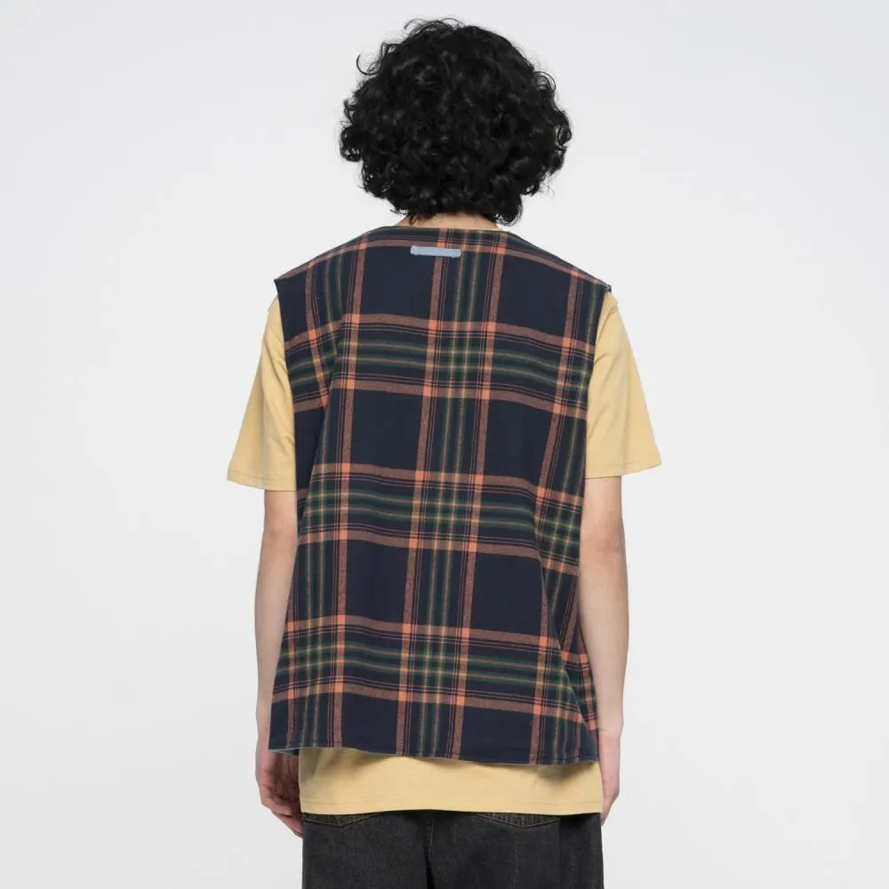 Santa Cruz Jacket Vista Reversible Vest - Stone Wash / Multi Check