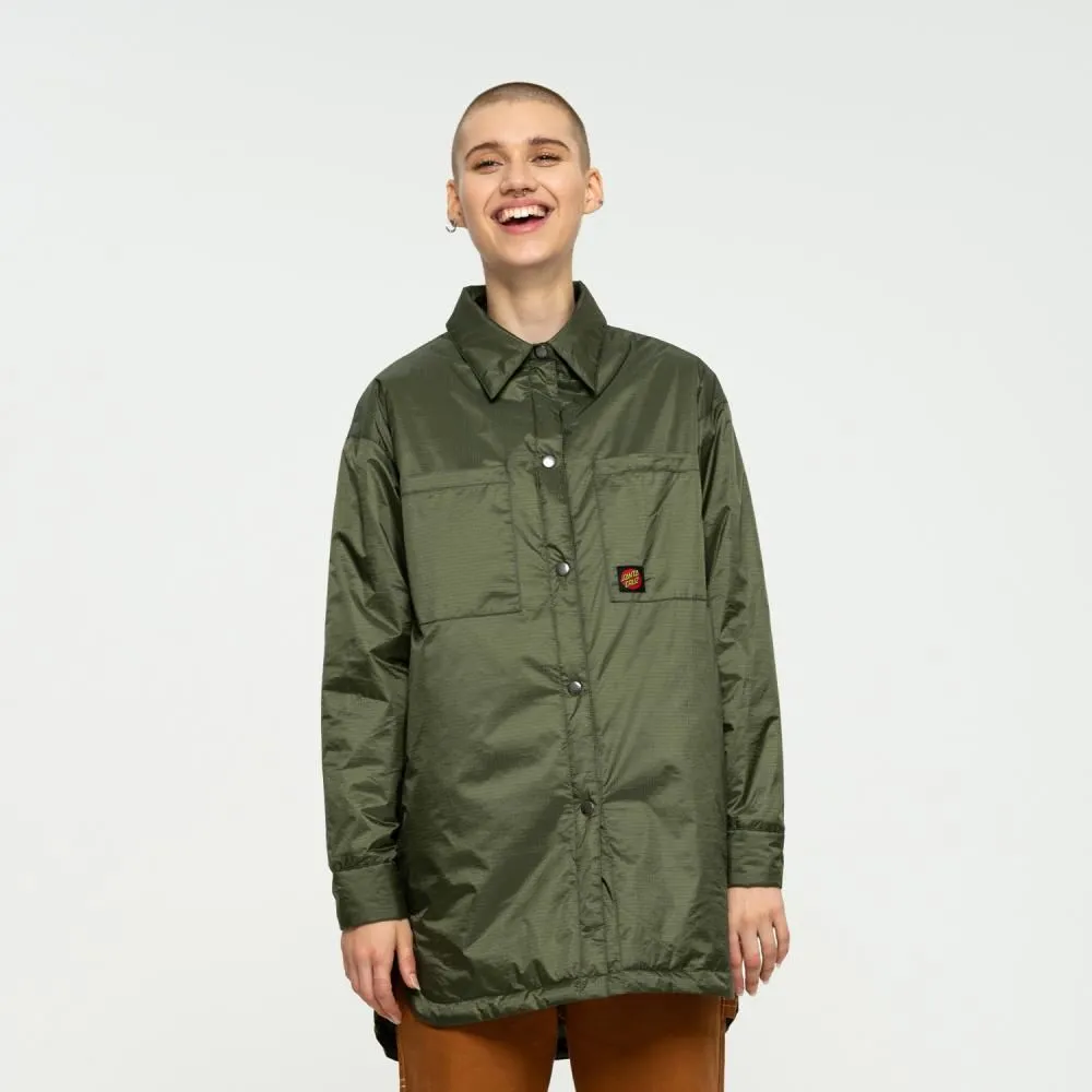 Santa Cruz Womens Jacket Classic Dot Padded Overshirt - Jade