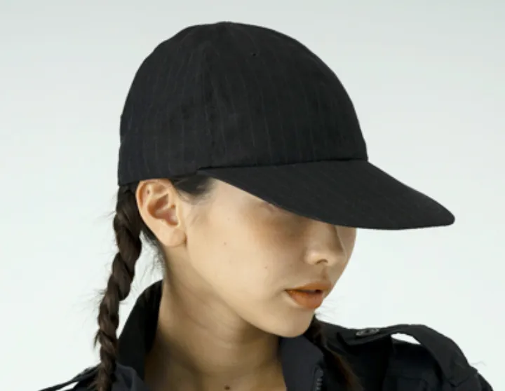 SB241-0202 Long Brim 6 Panel Stripe Charcoal