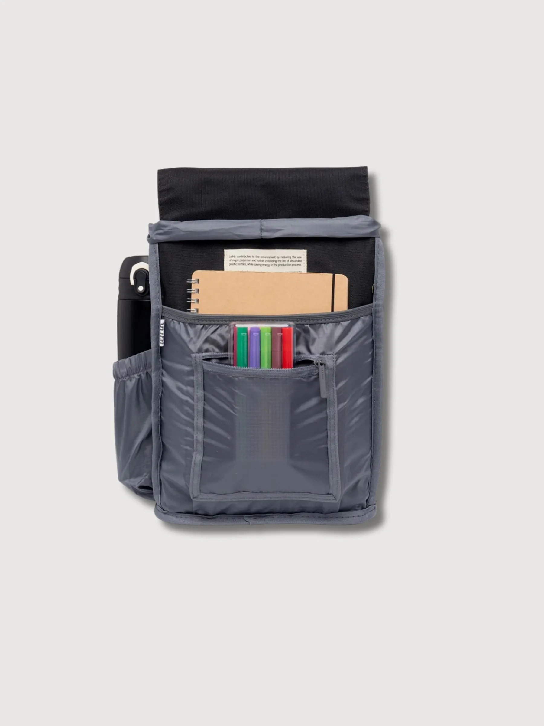 Scout Mini Black backpack in recycled polyester | Lefrik