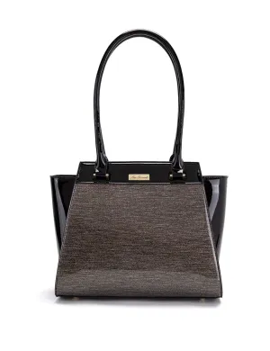 SHIMMER VEGAN PATENT BAG- XB-2412-PEW/BLK-SALE