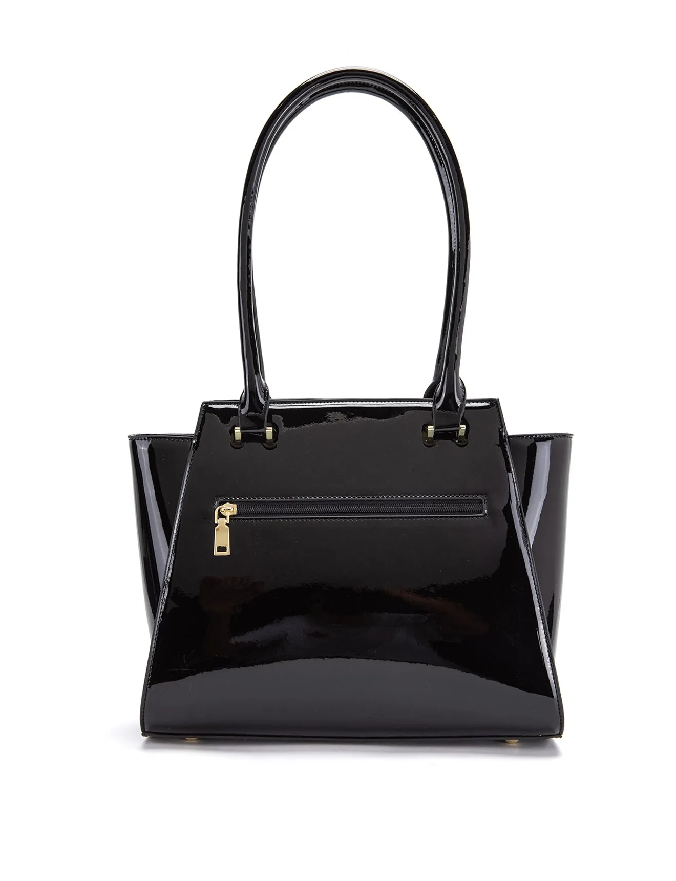 SHIMMER VEGAN PATENT BAG- XB-2412-PEW/BLK-SALE