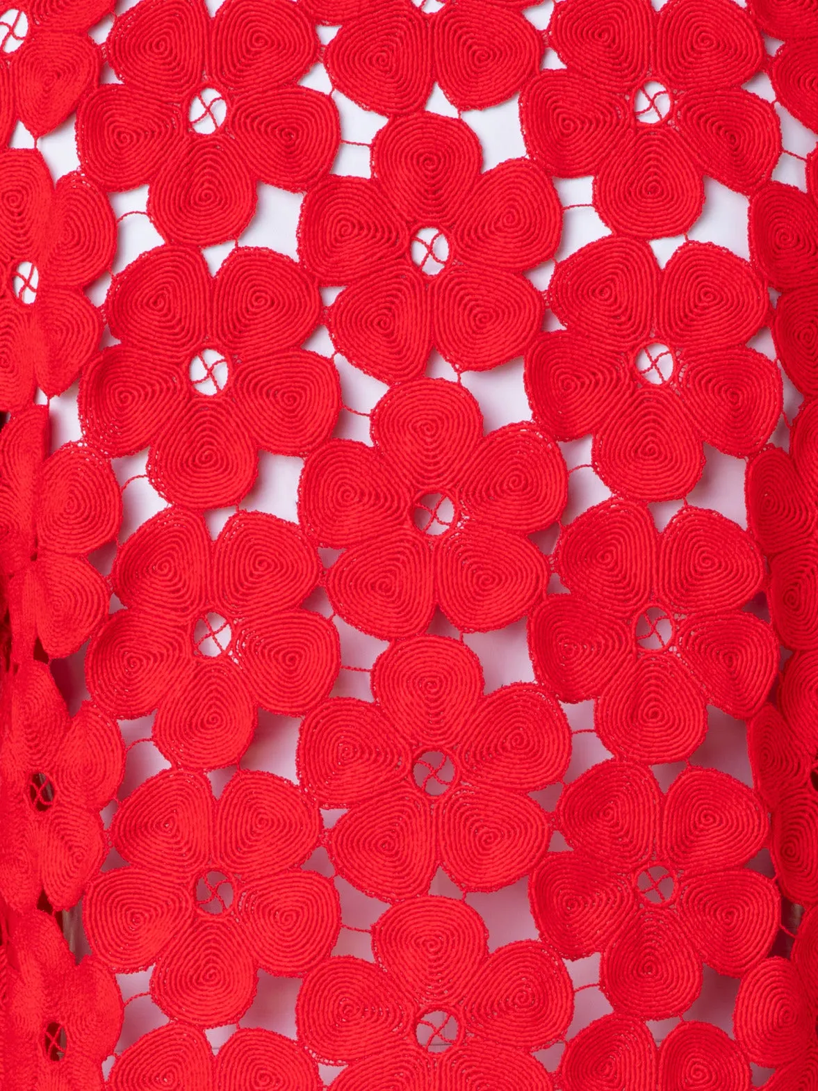 Short Silk Jacket with Anemone Embroidery