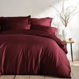 Signature Bamboo Viscose Duvet Cover Set in Ruby Red