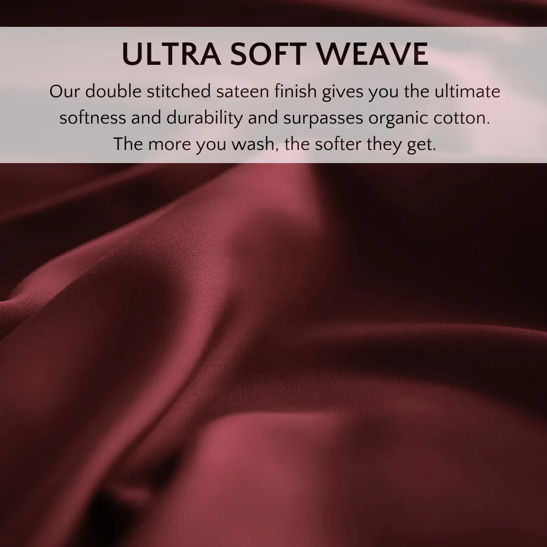 Signature Bamboo Viscose Duvet Cover Set in Ruby Red