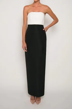 Silk Faille Column Skirt