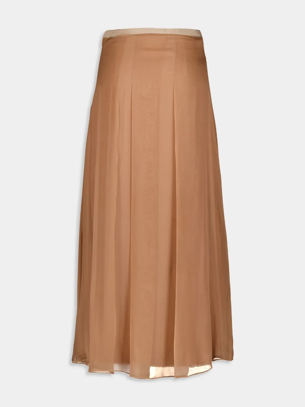 Silk midi skirt