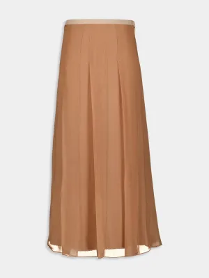 Silk midi skirt