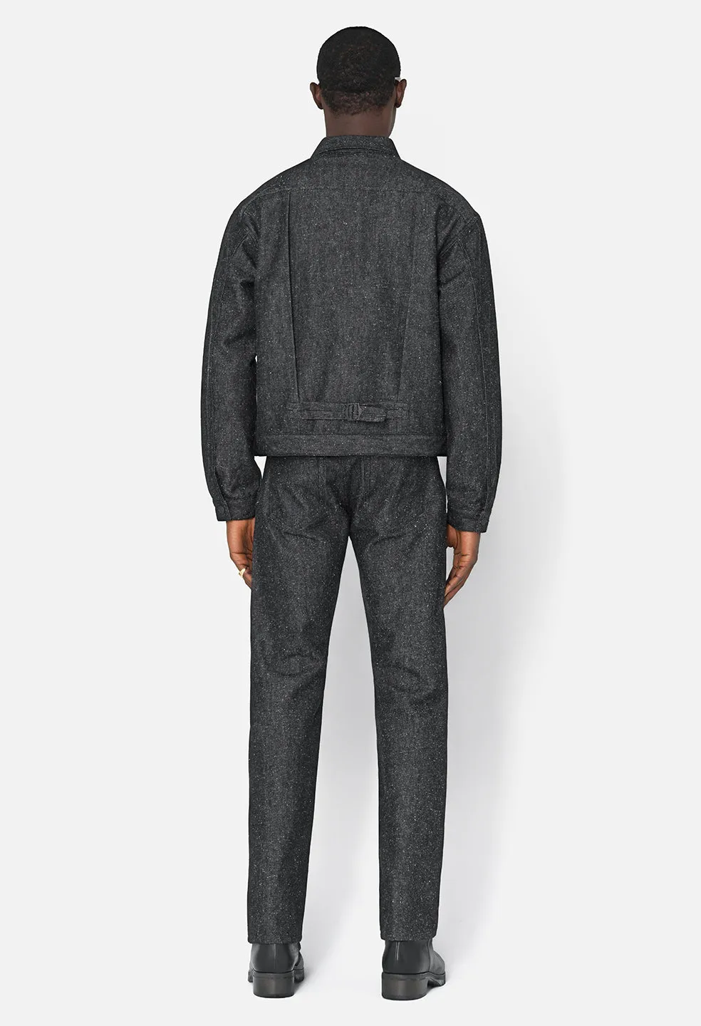 Silk Noil Cropped Thumper Jacket Type II / Raw Black