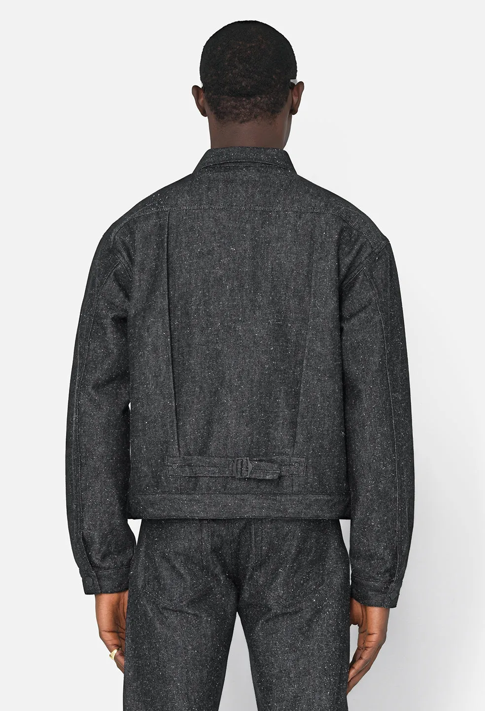 Silk Noil Cropped Thumper Jacket Type II / Raw Black