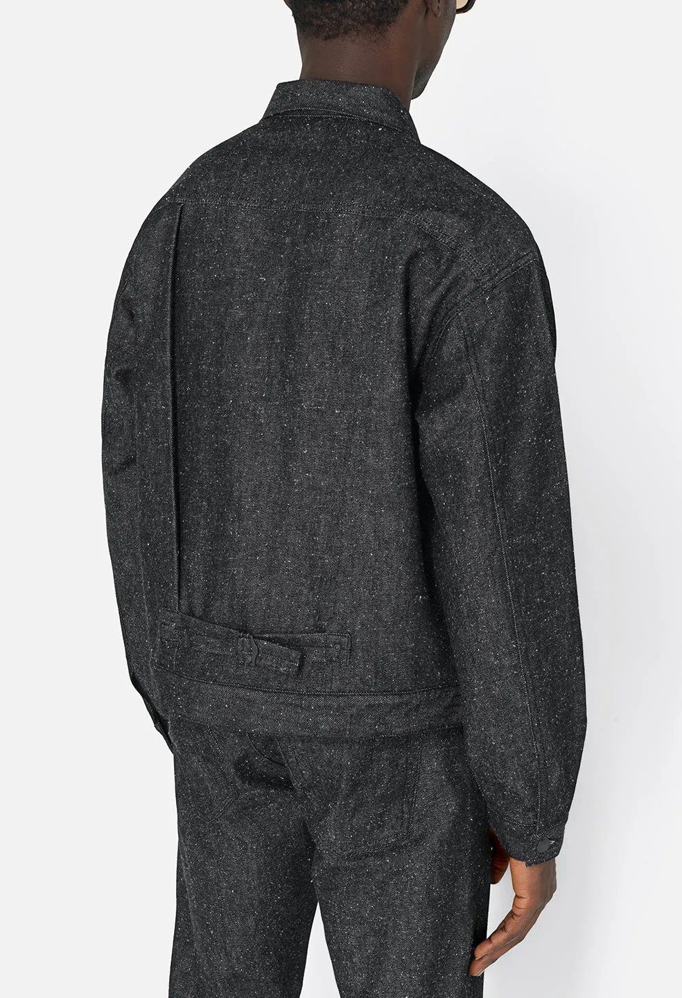 Silk Noil Cropped Thumper Jacket Type II / Raw Black