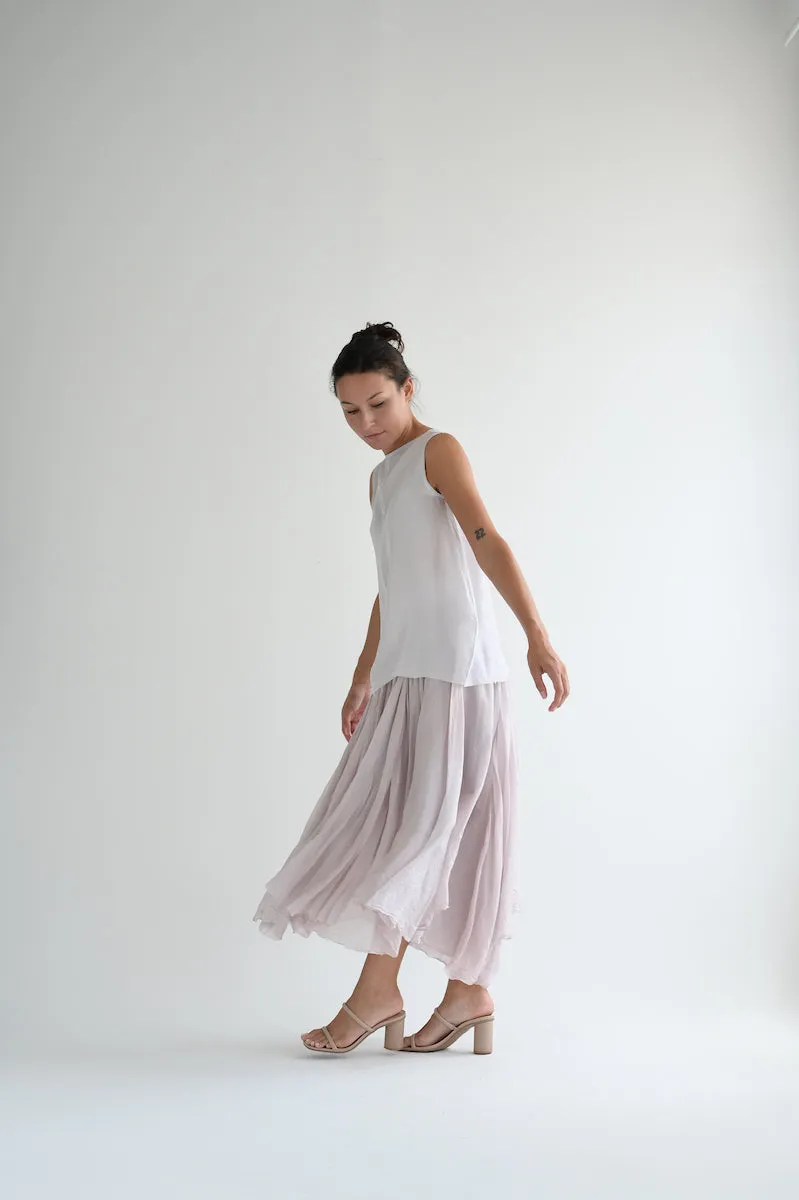 Silk Skirt in Pale Rose