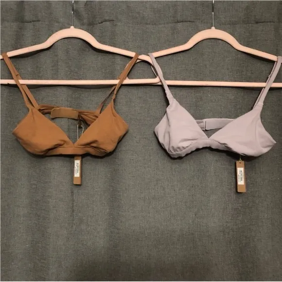 SKIMS 2 Triangle Bralette Iris (1) Mica (1) Camel Size XXS New