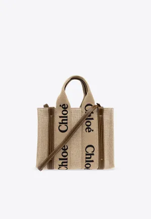 Small Woody Linen Tote Bag