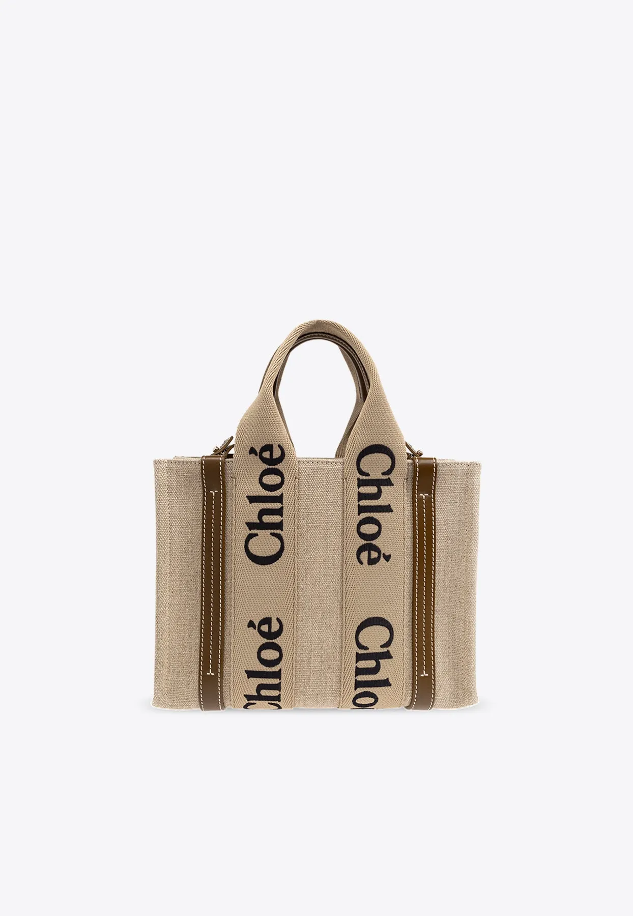 Small Woody Linen Tote Bag