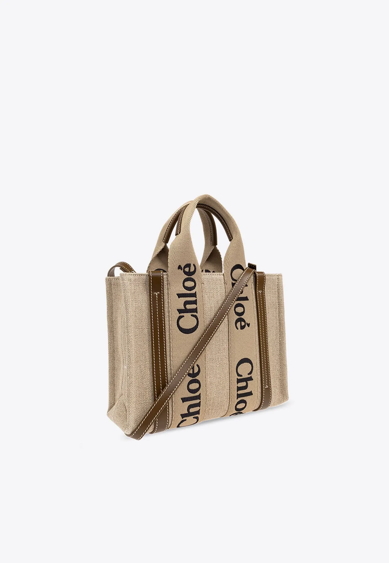 Small Woody Linen Tote Bag