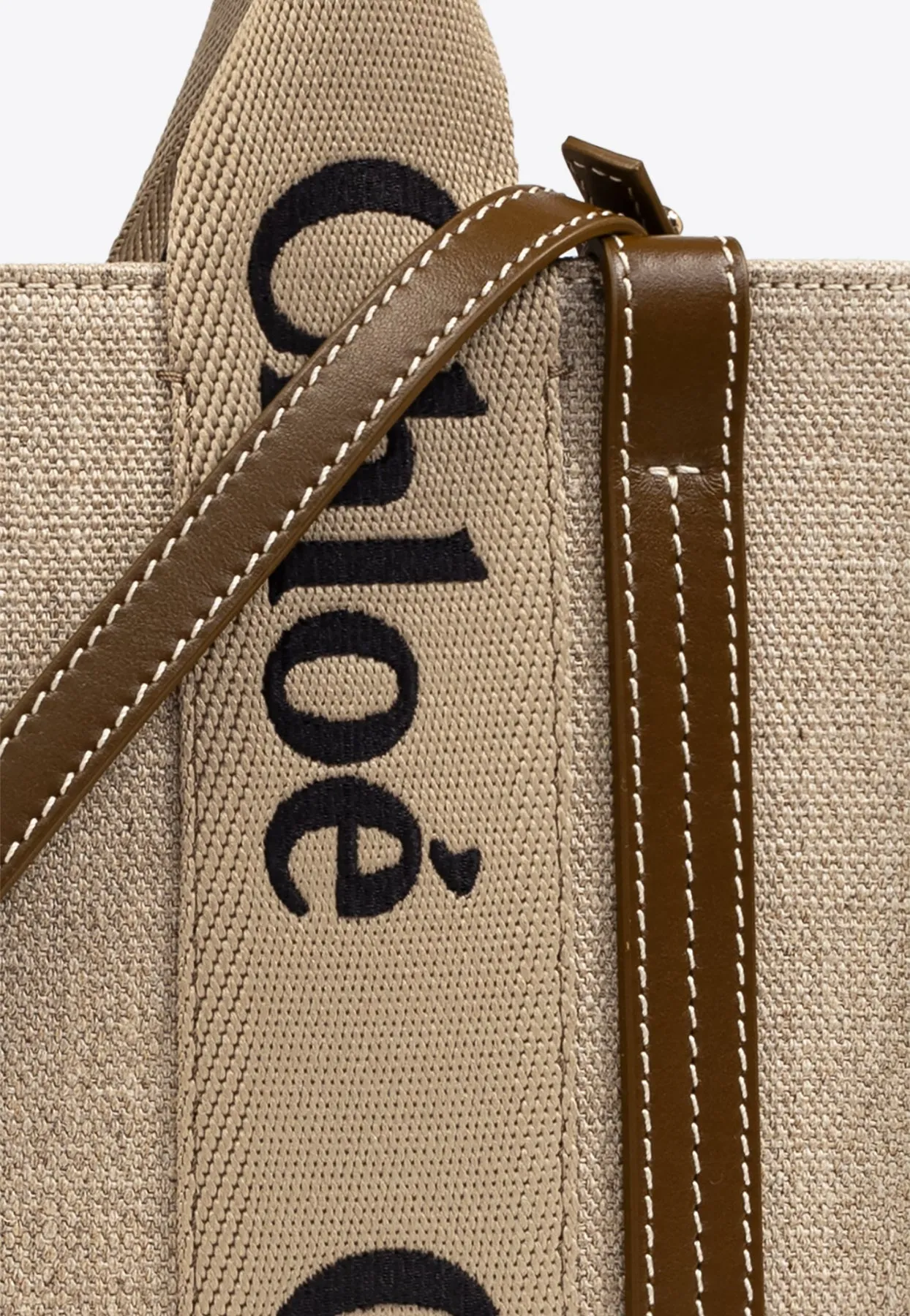 Small Woody Linen Tote Bag
