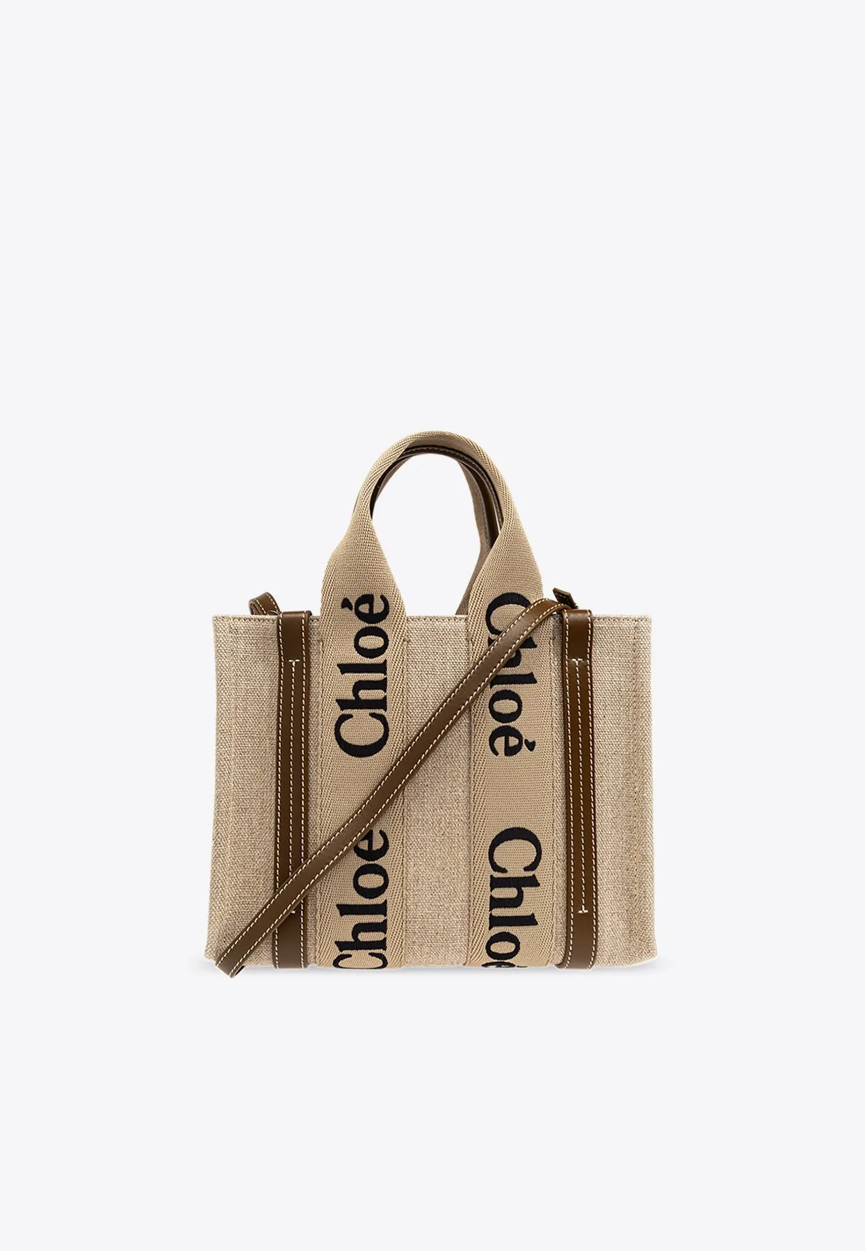 Small Woody Linen Tote Bag
