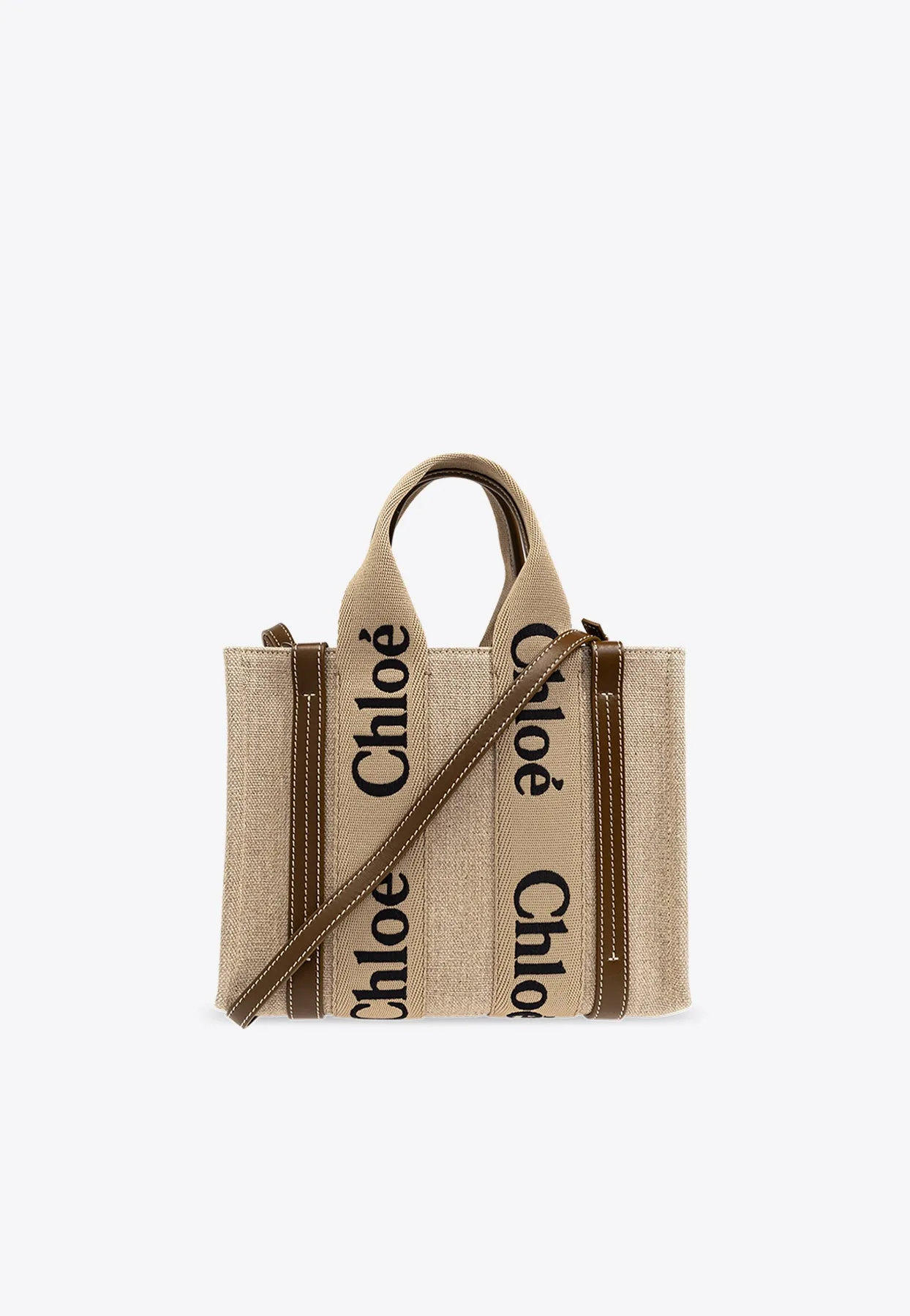 Small Woody Linen Tote Bag