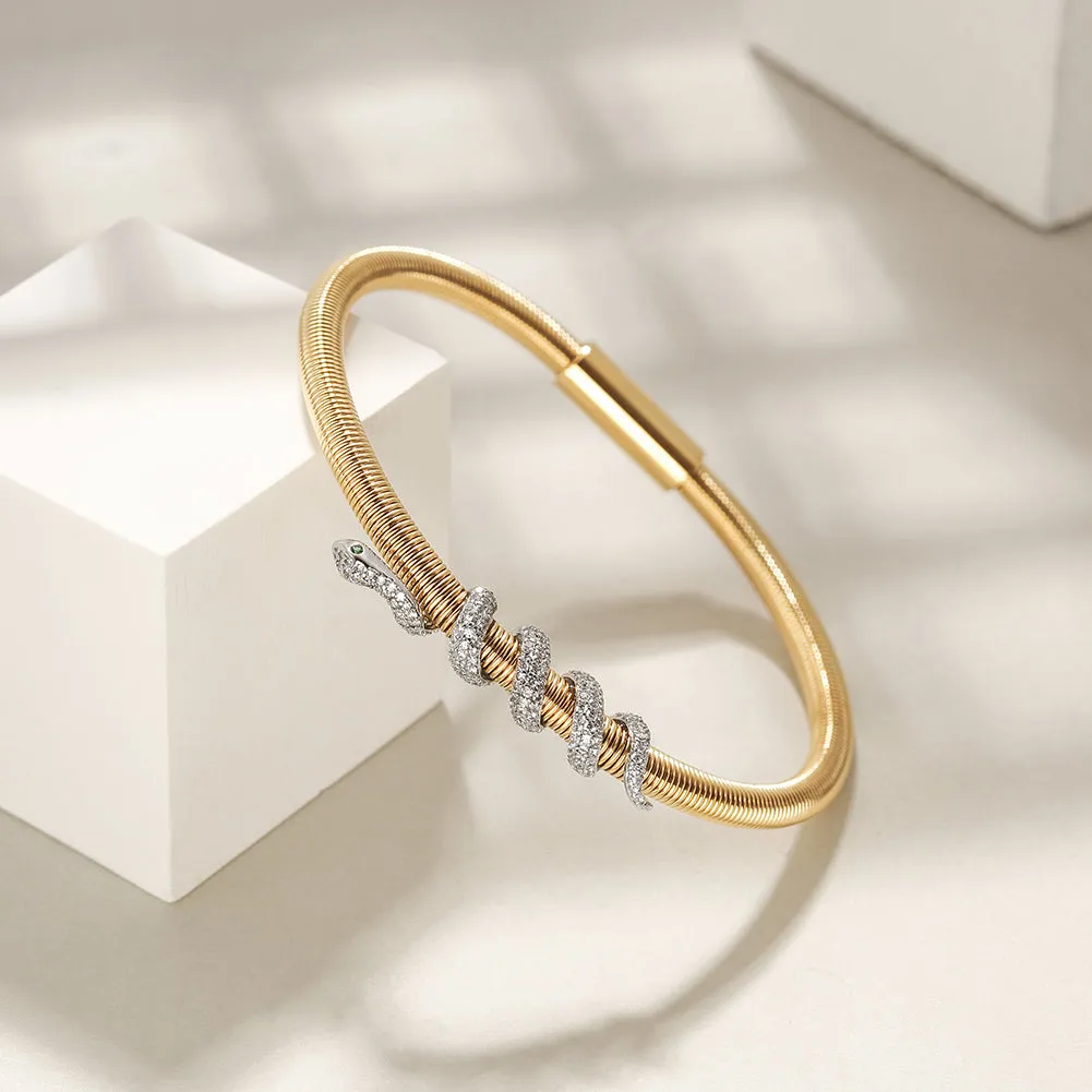 Snake Coiled Bangle Bracelet