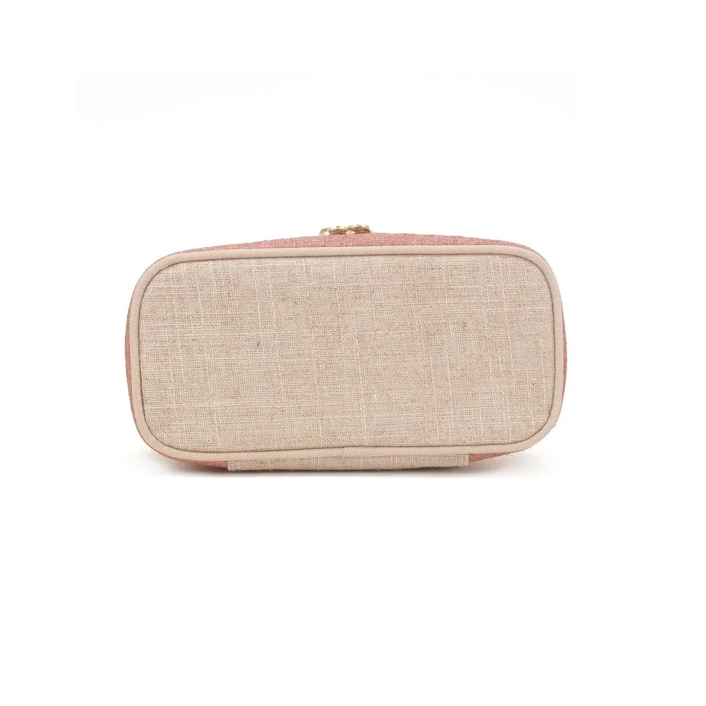 So Young Linen Petite Essentials Poche (Rose Gold Colour Block)