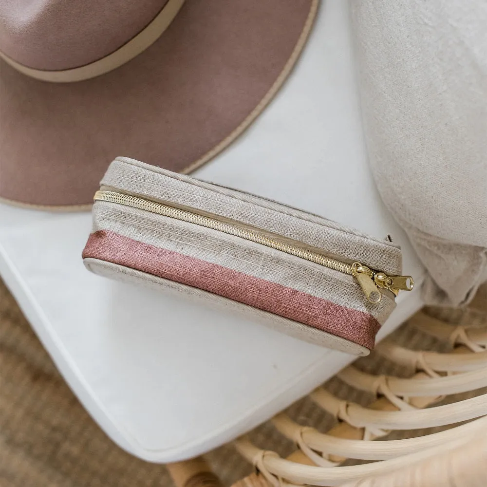 So Young Linen Petite Essentials Poche (Rose Gold Colour Block)