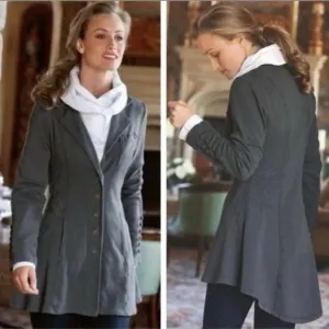 Soft Surroundings Tallulah Jacket Flower Embroidery NAVY French Terry Size XL