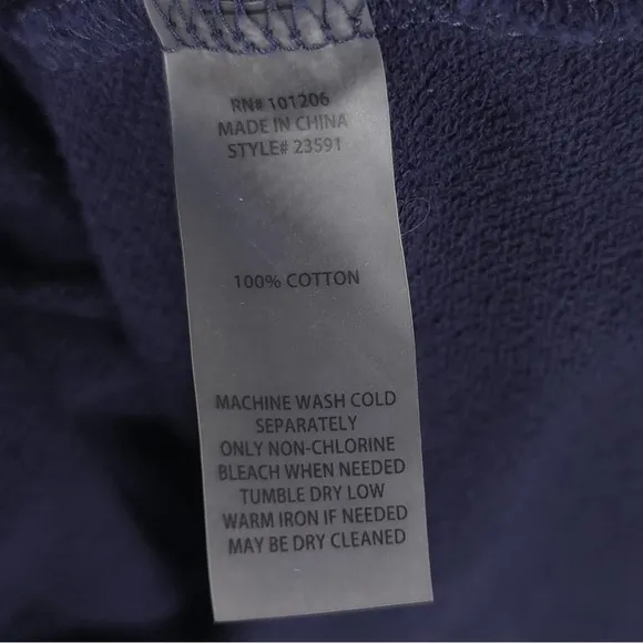 Soft Surroundings Tallulah Jacket Flower Embroidery NAVY French Terry Size XL