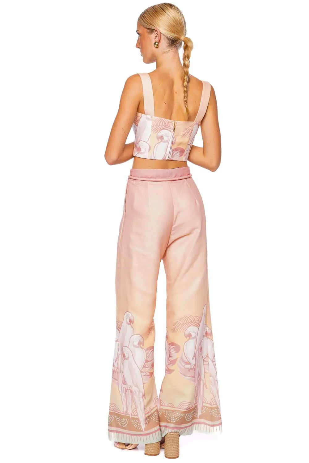Sotavento Coral Macaw Crop Top