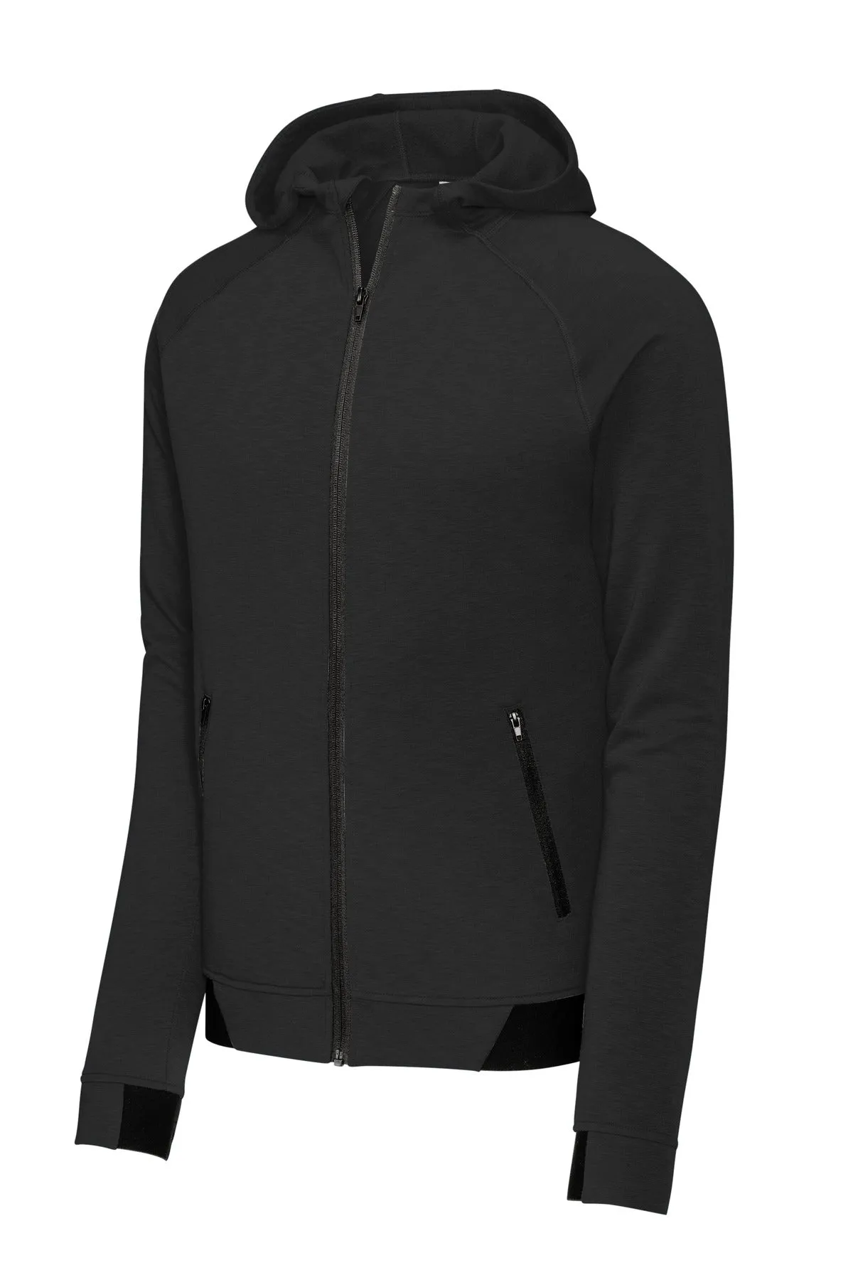 Sport-Tek PosiCharge Strive Hooded Full-Zip ST570 Black