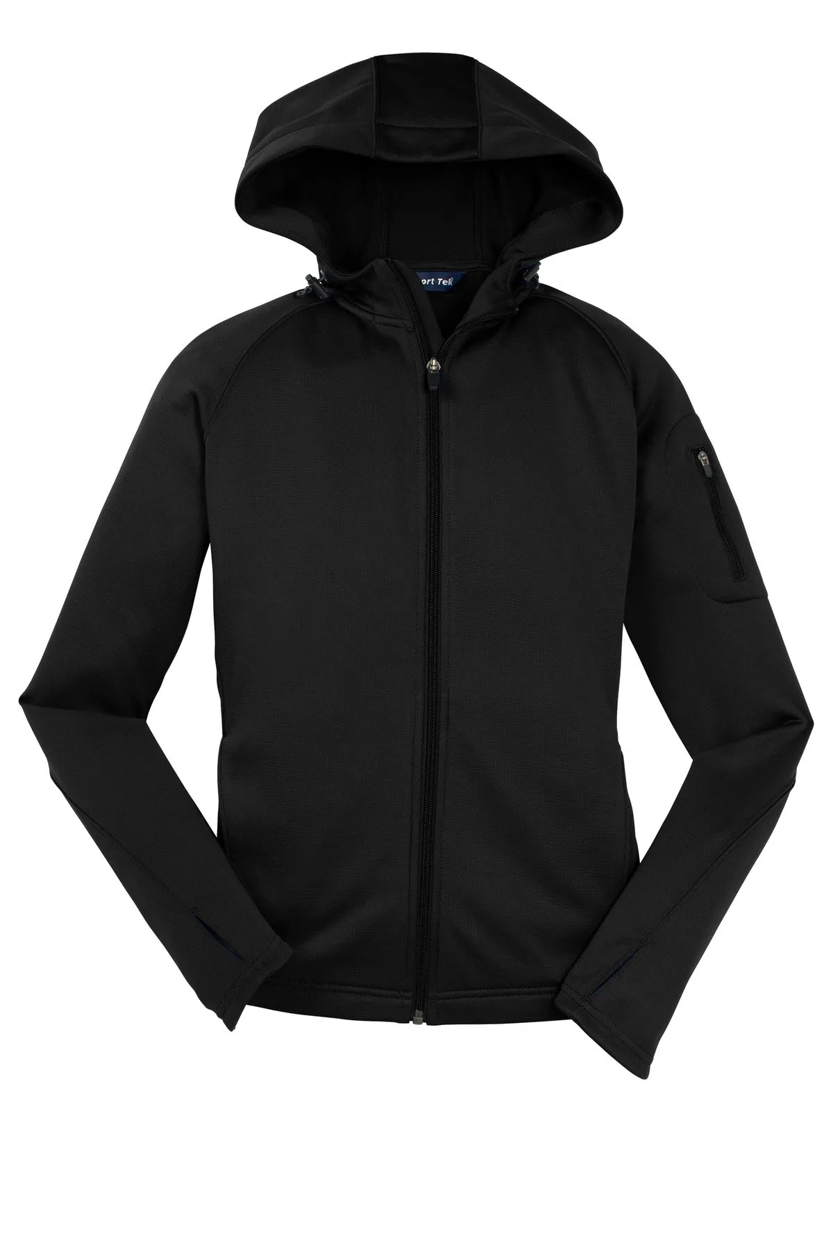 Sport-Tek Women's Tech Fleece Full-Zip Hooded Jacket. L248 Black