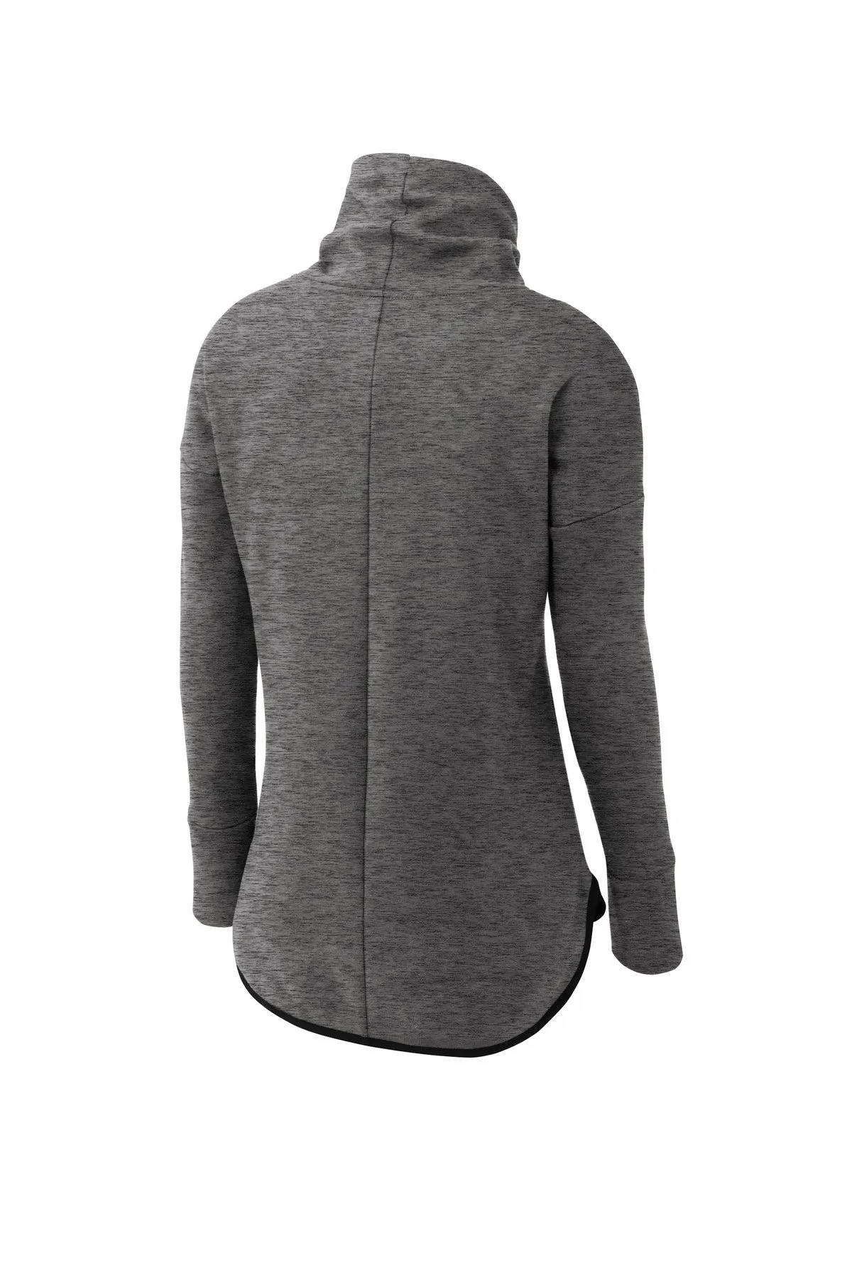Sport-Tek Women's Triumph Cowl Neck Pullover LST280 Dark Grey Heather