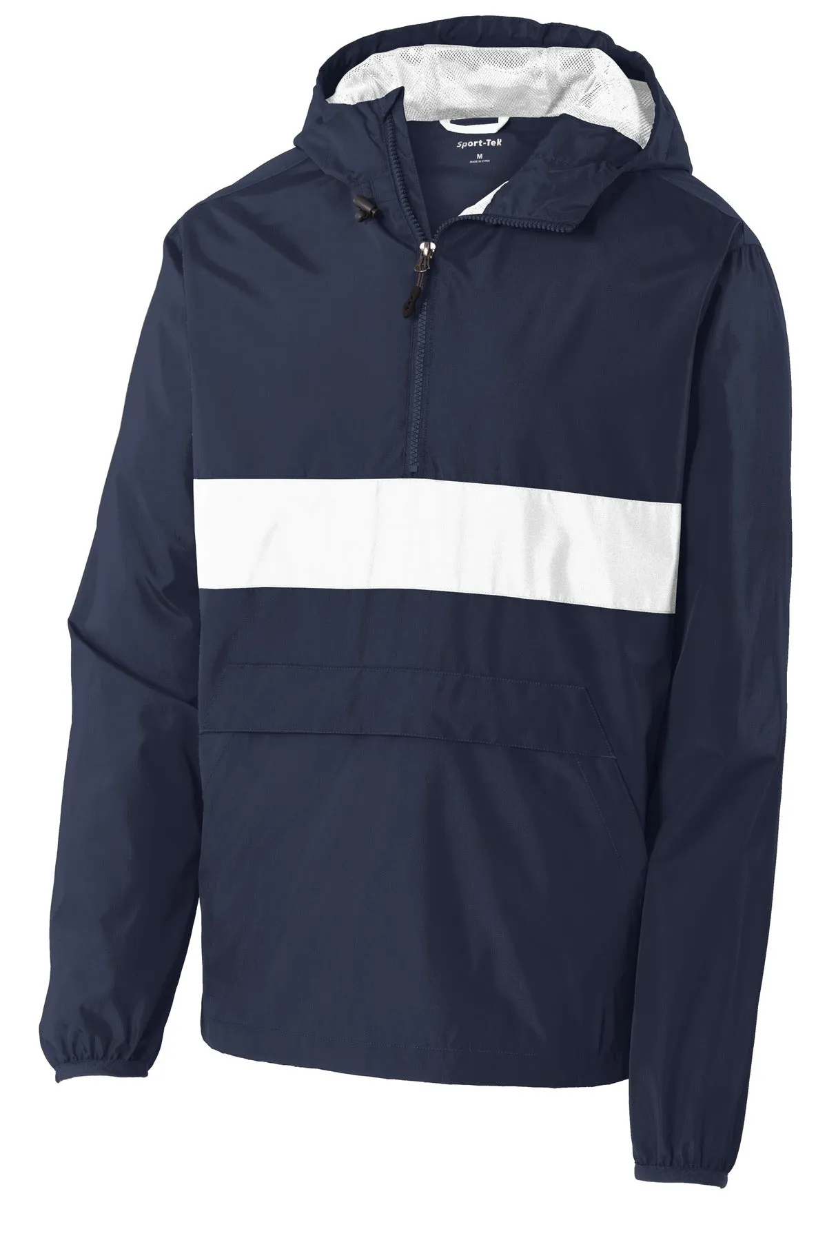 Sport-Tek Zipped Pocket Anorak. JST65 True Navy/ White